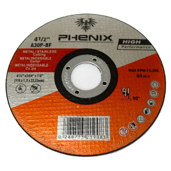 Disco corte metal PHENIX 4 ½" x 3/64" x 7/8" - 2019004